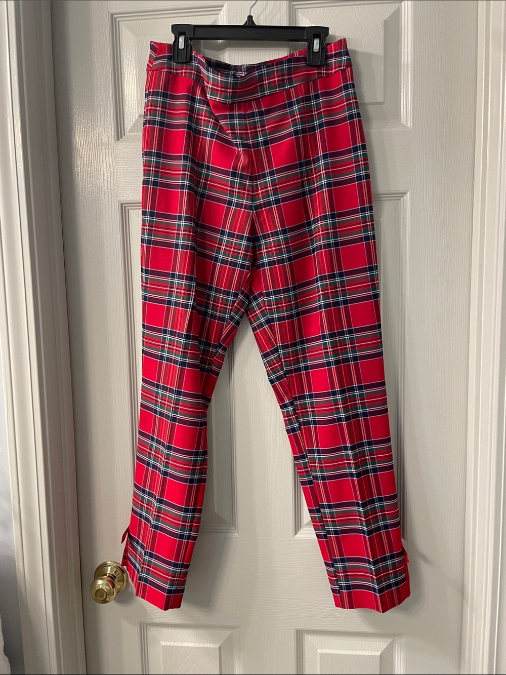 crown & ivy Red Plaid holiday pants